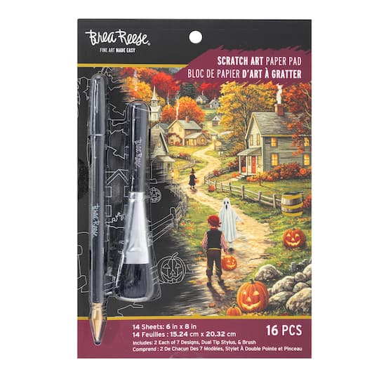 Brea Reese® 6" x 8" Hometown Halloween Scratch Art Paper Pad